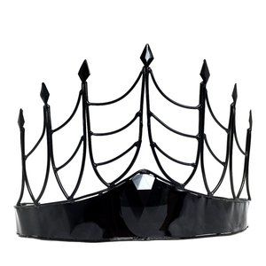 Goth Evil Queen Blk Metal Crown with Jewel NEW